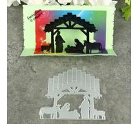 Plantillas de corte de metal con escena de belén de 11,9 x 10,1 cm, para álbumes de recortes, papel en relieve, álbum de fotos, plantillas decorativas para hacer tarjetas