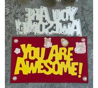 Plantillas de corte de metal con texto en inglés "You are Awesome Letter" de 9,1 x 4,2 cm para manualidades de álbumes de recortes, suministros para hacer tarjetas, decoración de álbumes de papel