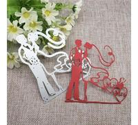 Plantillas de corte de metal de 9,9 x 8,6 cm para bodas, novios, novios, besos, plantillas de corte para álbumes de recortes, decoración en relieve, plantillas de troqueles de corte