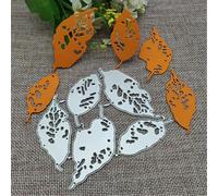 Plantillas de corte de metal de hoja de Halloween de 3.54 x 4.13 pulgadas para hacer tarjetas, álbumes de recortes, decoración de fotos, plantillas troqueladas