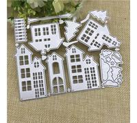 Plantillas de corte de metal para álbumes de recortes, manualidades, 13,9 x 10,9 cm, diseño de edificios urbanos