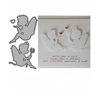 Plantillas de corte y troquelado de metal con diseño de ángeles y demonios for Navidad, ideales for tarjetas, álbumes de recortes, álbumes de fotos y decoraciones DIY.