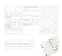 Plantillas De Diario De Metal,4 Piezas Patrón Antióxido | Plantillas de Metal para Bullet Journaling - Para Planificador Pequeñas Letras Pequeñas Figuras Dibujo Seguimiento De Hábitos Agenda Semana C