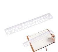 Plantillas de Diario, Regla de Dibujo de Acero Inoxidable | Plantillas de Calendario de Metal para Planificadores - Para Bocetos Dibujos Scrapbooking Escritura Caligrafía Cuaderno Calendario