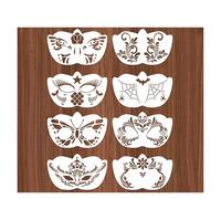 Plantillas de dibujo 8 Uds cara esqueleto pintura plantilla máscara Set Grafiti de manualidades mano ayudas tatuaje plantillas etapa para Pintura DIY Graffiti(43-1-8pcs)