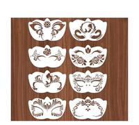Plantillas de dibujo 8 Uds cara esqueleto pintura plantilla máscara Set Grafiti de manualidades mano ayudas tatuaje plantillas etapa para Pintura DIY Graffiti(43-2-8pcs)