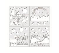 Plantillas de dibujo Juego de plantillas unicornio y pájaro, plantilla arte, pastorales animales for Graffiti, calcomanías pared for pastel, 4 Uds para Pintura DIY Graffiti(4 pcs set C)