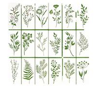 Plantillas de dibujo profesionales, 18 hojas de PET con patrones detallados de plantas para estudios, talleres, plantillas de dibujo en casa