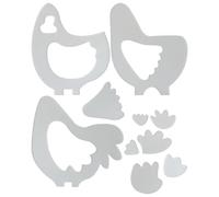 Plantillas de edredón de pollo, juego de plantillas acrílicas para acolchar, regla de 5-8-12 pulgadas, regla de patrón de precisión en forma de pollo, herramienta de manualidades reutilizable para