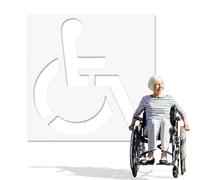 Plantillas de estacionamiento para - Plantilla de pintura para discapacitados - Resistente a la intemperie de alta visibilidad para silla de ruedas para pavimento de hormigón, carril de fuego
