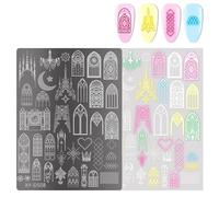 Plantillas de estampado de mariposas para uñas, plantillas de estampado de flores, uñas francesas, placas de estampación para uñas, plantillas artísticas