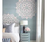 Plantillas de flores de mandala de 60 cm para paredes, plantillas, página para colorear, manualidades, gran decoración decorativa, patrón de ladrillos para pintar el suelo