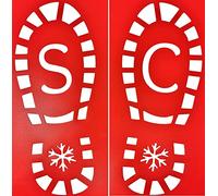 Plantillas de huellas de Papá Noel "SC" - Plantilla de botas de Papá Noel - Reutilizable