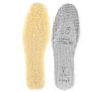 Plantillas de lana para zapatos, 2 pares de plantillas suaves para zapatos, plantillas cálidas con superficie de papel de aluminio, suelas interiores de lana de cordero acogedoras, forros de repuesto