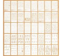 Plantillas de Letras y Números 40 Piezas Plantillas Letras Reutilizables Plantilla Letras Plantilla de Plastico para Manualidades Pulverización Pintura Dibujo Diario