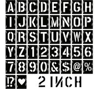 Plantillas de letras y números de 2 pulgadas, kit de plantillas de letras y números, 42 plantillas reutilizables del alfabeto entrelazadas para pintar en madera, pared, tela, roca, cartel, proyectos