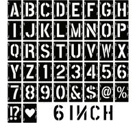 Plantillas de letras y números de 6 pulgadas, kit de plantillas de letras y números, 42 plantillas reutilizables del alfabeto entrelazadas para pintar en madera, pared, tela, roca, letrero, proyectos