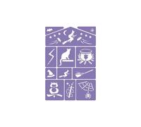 Plantillas de maquillaje - GRIM TOUT - Conjunto de 4 - Temas variados - Lavables - Adhesivos reposicionables