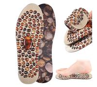 Plantillas de masaje, 1 par de plantillas de masaje de guijarros simulados para fascitis plantar y aliviar el dolor de pies, doble cara utilizable, se puede cortar y lavar (grande)