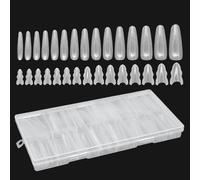 Plantillas de mejora de uñas - 180 moldes de extensión rápida, diseño transparente reutilizable, soporte de estilo trapecio de almendras, control preciso de la longitud | Creación de arte de belleza