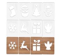 Plantillas de Navidad - 20,3 x 13,9 cm Plantillas acrílicas para carpintería, juego de plantillas de fresado de copos de nieve, instrucciones transparentes reutilizables | Herramienta de tallado