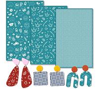 Plantillas de pantalla de seda para arcilla polimérica, kit de impresión de serigrafía reutilizable,3 piezas para cortadores de joyas, decoración de aretes cada uno de 6 x 3.8 pulgadas