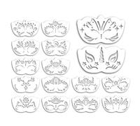 Plantillas de pintura facial - 16 plantillas de pintura corporal | Plantillas temporales reutilizables para tatuajes temporales, plantilla de dibujo artístico de flores para adultos y niños, Pascua