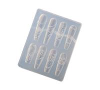 Plantillas de sellos de silicona reutilizables para crear calcomanías de uñas con patrón de cristales para proyectos de manualidades de manicura, suministros de arte de uñas, herramienta de repujado