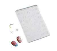 Plantillas de sellos de silicona reutilizables para crear calcomanías de uñas con patrones de cristales para proyectos de manicura, manualidades, suministros de plantillas de estampado floral de uñas