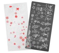 Plantillas de sellos para uñas, serie navideña, placas de estampado de copos de nieve, plantillas de impresión de manicura, plantillas de estampación de la serie navideña, plantillas de impresión de