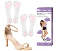 Plantillas de tacón alto Kimihome 3/4 de longitud invisible, plantillas de gel para sandalias, amortiguadores de golpes, para aliviar la presión del pie y el dolor (S/L)