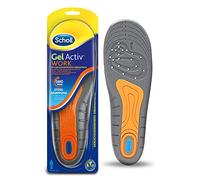 Plantillas de trabajo Scholl GelActiv para zapatos de trabajo en tallas 40-46,5, para pies muy estresados, 1 par de suelas de gel, negro/naranja/azul
