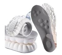 Plantillas de zapatos de masaje 4D de látex súper suaves, plantilla deportiva, para correr, suela de zapato, soporte de arco, insertos ortopédicos unisex (actualización gris, 45-46 (280 mm)
