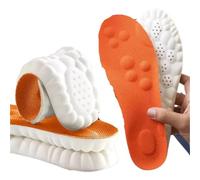 Plantillas deportivas de látex, almohadillas suaves alta elasticidad for zapatos, plantilla ortopédica transpirable con absorción impacto, soporte arco, 1 par para Zapatillas(Orange,EU45-46)