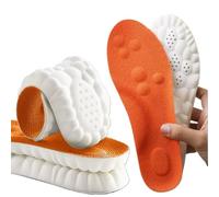Plantillas deportivas de látex con soporte ortopédico for el arco | Elasticidad Ortopédica Desodorante Transpirable Absorción de Choque(Orange,EU37-38)