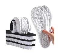 Plantillas deportivas de masaje 4D para hombres y mujeres, alta elasticidad, absorción de golpes, plantilla súper suave, soporte de arco (negro, 1 par, 39-40)