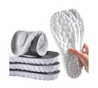 Plantillas deportivas de masaje 4D para hombres y mujeres, de alta elasticidad, absorción de golpes, plantilla súper suave, para correr, soporte de arco (gris, 1 par, 37-38)
