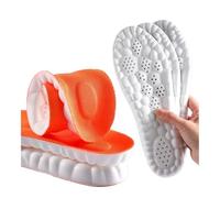 Plantillas deportivas de masaje 4D para hombres y mujeres, de alta elasticidad, absorción de golpes, plantilla súper suave, para correr, soporte de arco (naranja, 1 par, 39-40)