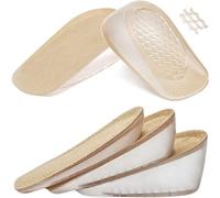 plantillas elevadoras Plantilla de Gel silicona for aumento altura, insertos invisibles for levantar el talón, almohadillas elásticas(S-3.5 CM-Khaki)