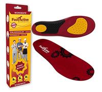 Plantillas FootActive Workmate, mejor absorción de impacto durante todo el día para los pies de los trabajadores. Plantillas ortopédicas de longitud completa compatibles con la mayoría de tipos de calzado para el máximo confort al caminar, color Rojo, talla XL
