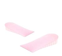 Plantillas invisibles de silicona para aumentar la altura para mujeres y hombres, media plantilla, 3 capas, elevadores, zapatos elevadores, almohadilla para levantamiento de talón (rosa, 5 cm)