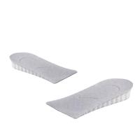 Plantillas invisibles de silicona para aumentar la altura para mujeres y hombres, media plantilla, 3 capas, elevadores, zapatos elevadores, almohadilla para levantamiento de talón (gris, 5 cm)
