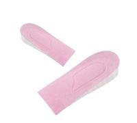 Plantillas invisibles de silicona para aumentar la altura para mujeres y hombres, media plantilla, 3 capas, elevadores, zapatos elevadores, almohadilla para levantamiento de talón (rosa, 5 cm)
