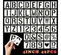 Plantillas Letras Grandes Plantilla Letras para Pintar en Madera Stencil Alfabeto Numeros Caracteres para Pintura en Aerosol Manualidades Escritura Artesanal de Bricolaje Pared Decoración (4 Pulgadas)