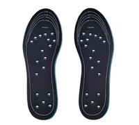 Plantillas magnéticas de masaje de acupresión con 18 imanes para terapia de pies, reflexología, alivio del dolor, para mujeres y hombres, almohadillas para zapatos (Schwarz)