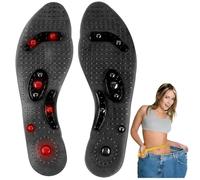 Plantillas Magnéticas,Plantillas Fascitis Plantar Plantillas Hombre Mujer para Terapia Respirables con 16 Áreas de Masaje Mejorar La Circulación Sanguínea (Black, L(44-48))