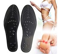 plantillas masajeadoras de pies, Plantillas de masaje magnético con 18 zonas de masaje magnético, plantillas for aliviar el dolor de reflexología y fascitis plantar.(Black,1 Pairs)