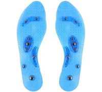 Plantillas Masajeadoras Pies Plantillas Magnéticas de Masaje, de Acupresión para la Terapia de Pies, Plantillas Lavables y Recortables para el Alivio del Dolor Anti-Hinchazón (35-40, Azul)