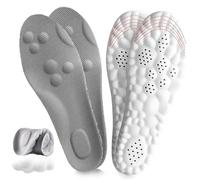 Plantillas ortopédicas - 2 pares de plantillas para zapatos descalzos para hombre y mujer - 4D Cloud Tech Plantilla de espuma viscoelástica suave para pies planos (gris, EU:39.5-42)