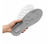 Plantillas ortopédicas con puntos de masaje STEPEASE - Alivio del dolor de pies, mejor postura y más energía, recortables, reutilizables e higiénicas (gris, 37-38)